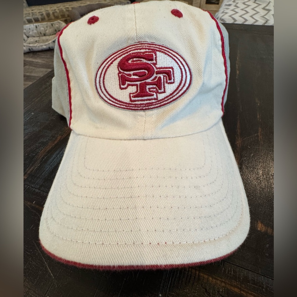San Francisco 49ers Cream and Red Cap. One size fits all